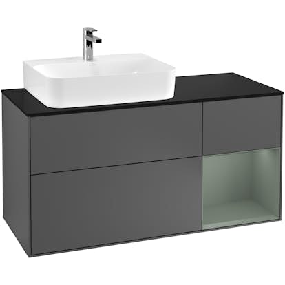 Tvättställsskåp Villeroy & Boch Finion med 3 Lådor Hylla och Bänkskiva för Ocentrerat Tvättställ