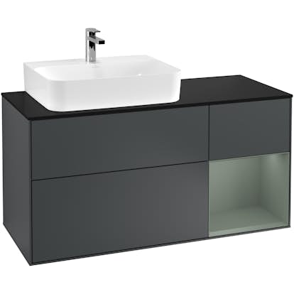 Tvättställsskåp Villeroy & Boch Finion med 3 Lådor Hylla och Bänkskiva för Ocentrerat Tvättställ
