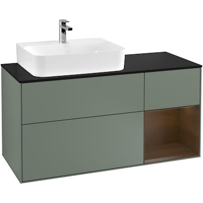 Tvättställsskåp Villeroy & Boch Finion med 3 Lådor Hylla och Bänkskiva för Ocentrerat Tvättställ
