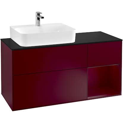 Tvättställsskåp Villeroy & Boch Finion med 3 Lådor Hylla och Bänkskiva för Ocentrerat Tvättställ