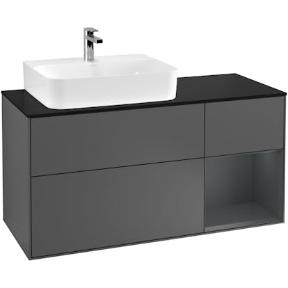 Tvättställsskåp Villeroy & Boch Finion med 3 Lådor Hylla och Bänkskiva för Ocentrerat Tvättställ