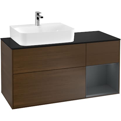 Tvättställsskåp Villeroy & Boch Finion med 3 Lådor Hylla och Bänkskiva för Ocentrerat Tvättställ