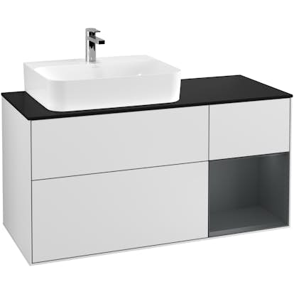 Tvättställsskåp Villeroy & Boch Finion med 3 Lådor Hylla och Bänkskiva för Ocentrerat Tvättställ