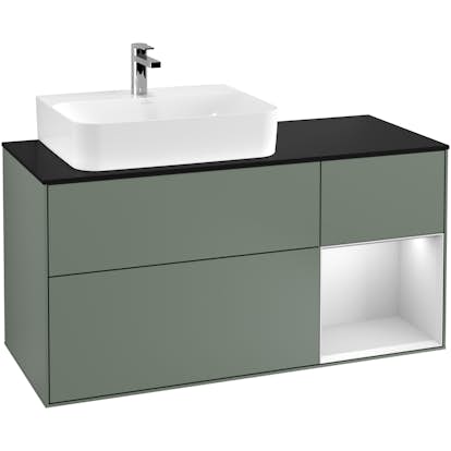 Tvättställsskåp Villeroy & Boch Finion med 3 Lådor Hylla och Bänkskiva för Ocentrerat Tvättställ
