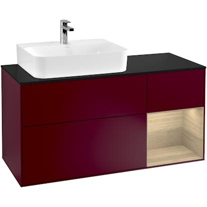 Tvättställsskåp Villeroy & Boch Finion med 3 Lådor Hylla och Bänkskiva för Ocentrerat Tvättställ