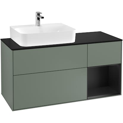 Tvättställsskåp Villeroy & Boch Finion med 3 Lådor Hylla och Bänkskiva för Ocentrerat Tvättställ