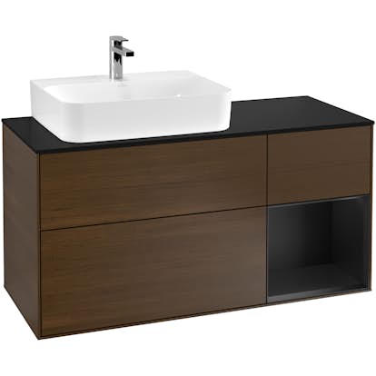 Tvättställsskåp Villeroy & Boch Finion med 3 Lådor Hylla och Bänkskiva för Ocentrerat Tvättställ