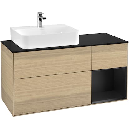 Tvättställsskåp Villeroy & Boch Finion med 3 Lådor Hylla och Bänkskiva för Ocentrerat Tvättställ