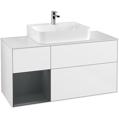 Tvättställsskåp Villeroy & Boch Finion med 3 Lådor Hylla och Bänkskiva för Centrerat Tvättställ
