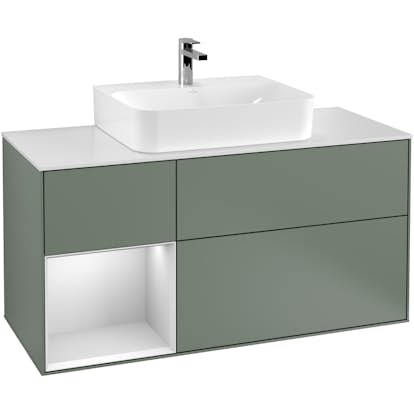 Tvättställsskåp Villeroy & Boch Finion med 3 Lådor Hylla och Bänkskiva för Centrerat Tvättställ