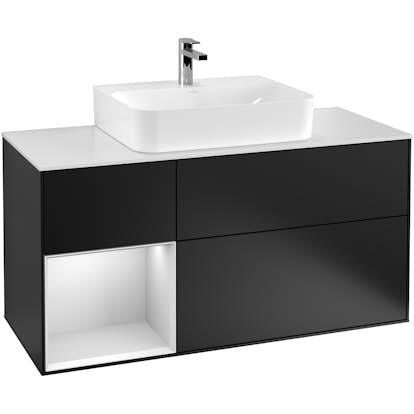Tvättställsskåp Villeroy & Boch Finion med 3 Lådor Hylla och Bänkskiva för Centrerat Tvättställ