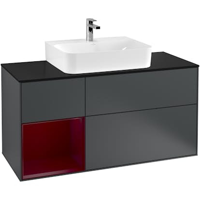 Tvättställsskåp Villeroy & Boch Finion med 3 Lådor Hylla och Bänkskiva för Centrerat Tvättställ