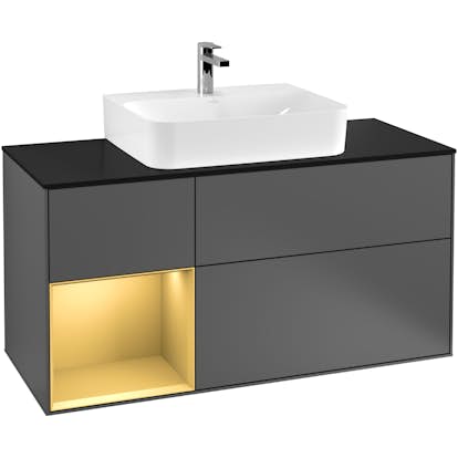 Tvättställsskåp Villeroy & Boch Finion med 3 Lådor Hylla och Bänkskiva för Centrerat Tvättställ