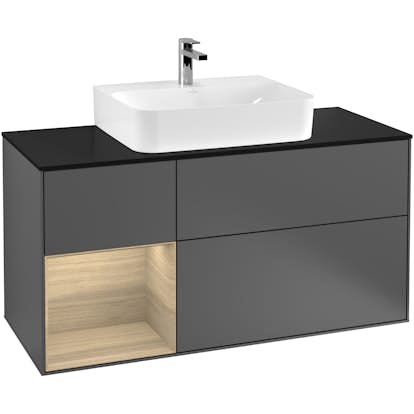 Tvättställsskåp Villeroy & Boch Finion med 3 Lådor Hylla och Bänkskiva för Centrerat Tvättställ