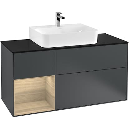 Tvättställsskåp Villeroy & Boch Finion med 3 Lådor Hylla och Bänkskiva för Centrerat Tvättställ