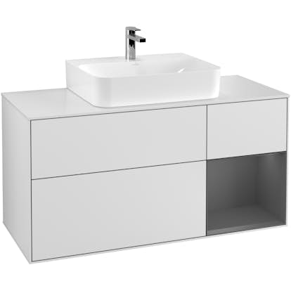 Tvättställsskåp Villeroy & Boch Finion med 3 Lådor Hylla och Bänkskiva för Centrerat Tvättställ