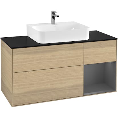 Tvättställsskåp Villeroy & Boch Finion med 3 Lådor Hylla och Bänkskiva för Centrerat Tvättställ