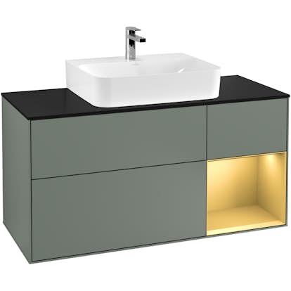 Tvättställsskåp Villeroy & Boch Finion med 3 Lådor Hylla och Bänkskiva för Centrerat Tvättställ