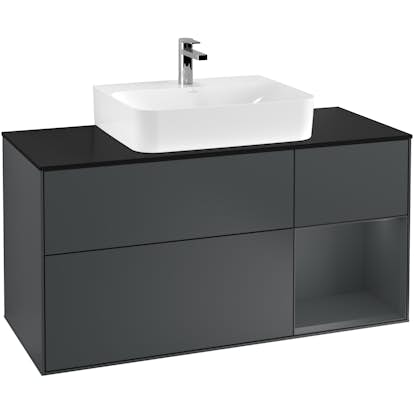 Tvättställsskåp Villeroy & Boch Finion med 3 Lådor Hylla och Bänkskiva för Centrerat Tvättställ