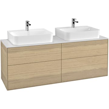 Tvättställsskåp Villeroy & Boch Finion med 4 Lådor och Bänkskiva för Två Tvättställ