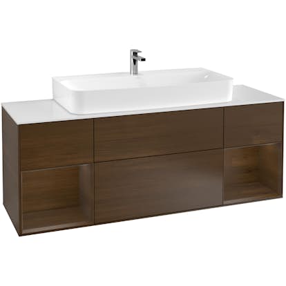 Tvättställsskåp Villeroy & Boch Finion med Två Hyllor och Bänkskiva för Centrerat Tvättställ