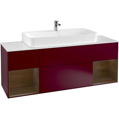 Tvättställsskåp Villeroy & Boch Finion med Två Hyllor och Bänkskiva för Centrerat Tvättställ