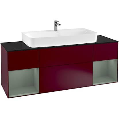 Tvättställsskåp Villeroy & Boch Finion med Två Hyllor och Bänkskiva för Centrerat Tvättställ