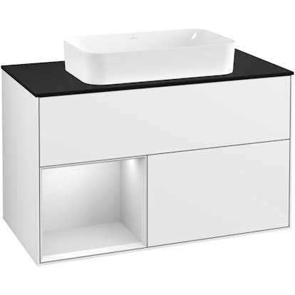 Tvättställsskåp Villeroy & Boch Finion med 2 Lådor Hylla och Bänkskiva för Fristående Tvättställ