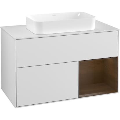 Tvättställsskåp Villeroy & Boch Finion med 2 Lådor Hylla och Bänkskiva för Fristående Tvättställ