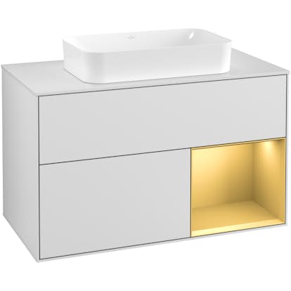 Tvättställsskåp Villeroy & Boch Finion med 2 Lådor Hylla och Bänkskiva för Fristående Tvättställ