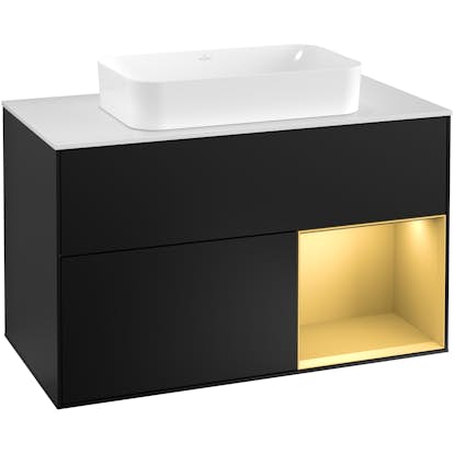 Tvättställsskåp Villeroy & Boch Finion med 2 Lådor Hylla och Bänkskiva för Fristående Tvättställ