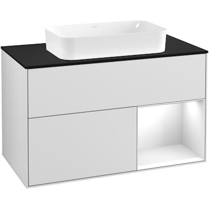 Tvättställsskåp Villeroy & Boch Finion med 2 Lådor Hylla och Bänkskiva för Fristående Tvättställ
