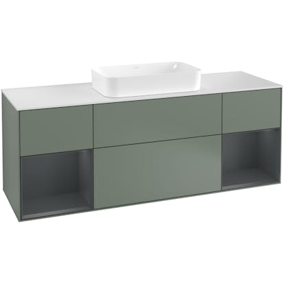 Tvättställsskåp Villeroy & Boch Finion med Två Hyllor och Bänkskiva för Fristående Tvättställ