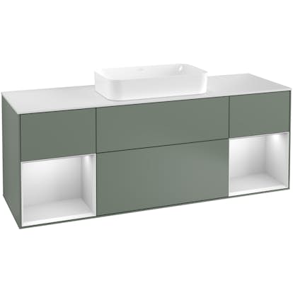 Tvättställsskåp Villeroy & Boch Finion med Två Hyllor och Bänkskiva för Fristående Tvättställ