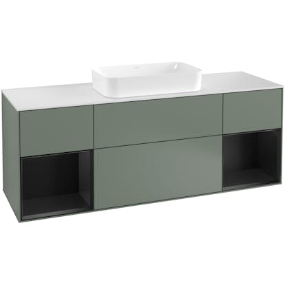 Tvättställsskåp Villeroy & Boch Finion med Två Hyllor och Bänkskiva för Fristående Tvättställ