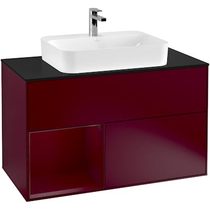 Tvättställsskåp Villeroy & Boch Finion med 2 Lådor Hylla och Bänkskiva för Ytmonterat Tvättställ