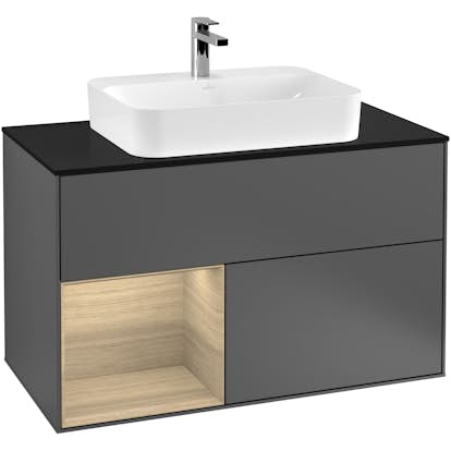 Tvättställsskåp Villeroy & Boch Finion med 2 Lådor Hylla och Bänkskiva för Ytmonterat Tvättställ