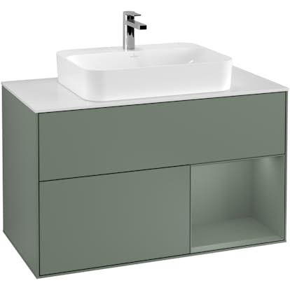 Tvättställsskåp Villeroy & Boch Finion med 2 Lådor Hylla och Bänkskiva för Ytmonterat Tvättställ