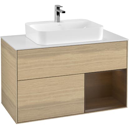 Tvättställsskåp Villeroy & Boch Finion med 2 Lådor Hylla och Bänkskiva för Ytmonterat Tvättställ