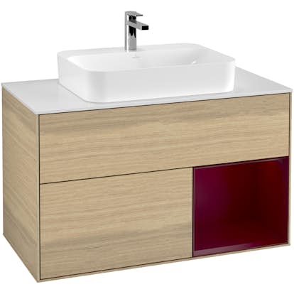 Tvättställsskåp Villeroy & Boch Finion med 2 Lådor Hylla och Bänkskiva för Ytmonterat Tvättställ