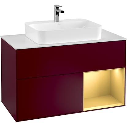 Tvättställsskåp Villeroy & Boch Finion med 2 Lådor Hylla och Bänkskiva för Ytmonterat Tvättställ