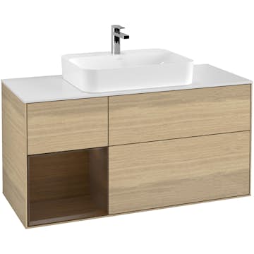 Tvättställsskåp Villeroy & Boch Finion med 3 Lådor Hylla och Bänkskiva för Ytmonterat Tvättställ