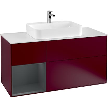 Tvättställsskåp Villeroy & Boch Finion med 3 Lådor Hylla och Bänkskiva för Ytmonterat Tvättställ