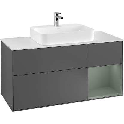 Tvättställsskåp Villeroy & Boch Finion med 3 Lådor Hylla och Bänkskiva för Ytmonterat Tvättställ