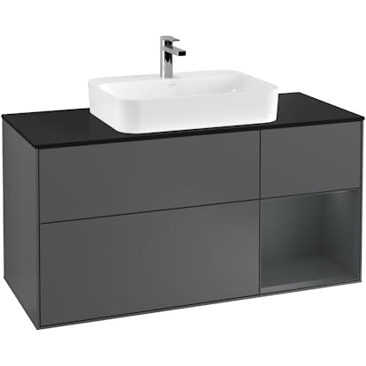 Tvättställsskåp Villeroy & Boch Finion med 3 Lådor Hylla och Bänkskiva för Ytmonterat Tvättställ