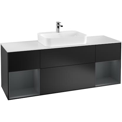 Tvättställsskåp Villeroy & Boch Finion med Två Hyllor och Bänkskiva för Ytmonterat Tvättställ