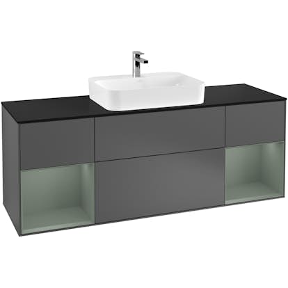 Tvättställsskåp Villeroy & Boch Finion med Två Hyllor och Bänkskiva för Ytmonterat Tvättställ