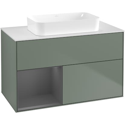 Tvättställsskåp Villeroy & Boch Finion med 2 Lådor Hylla och Bänkskiva för Fristående Tvättställ