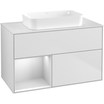 Tvättställsskåp Villeroy & Boch Finion med 2 Lådor Hylla och Bänkskiva för Fristående Tvättställ