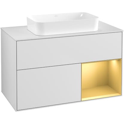 Tvättställsskåp Villeroy & Boch Finion med 2 Lådor Hylla och Bänkskiva för Fristående Tvättställ